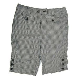 Larry Levine Gingham Knee Shorts, Short Capri Pants